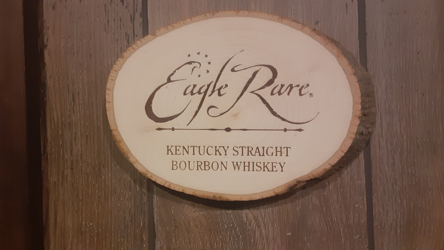 Natural Live Edge Wood Bourbon Signs man cave eagle rare